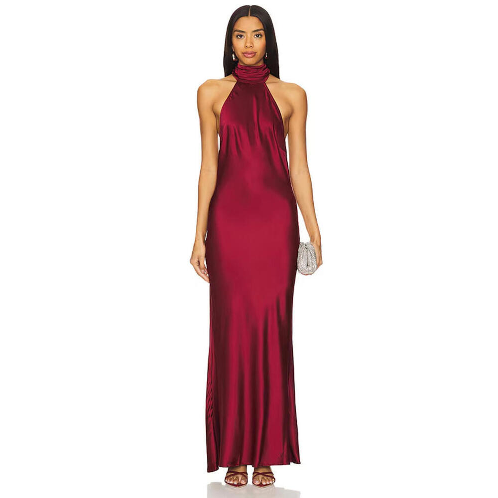 House of Harlow 1960 Deep Red Halter Maxi Dress